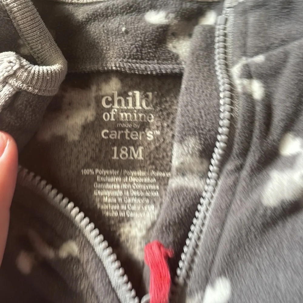 Carter’s fleece onesies set a 4, sizes 2 3 month, 1 6 month and 1 18 month
